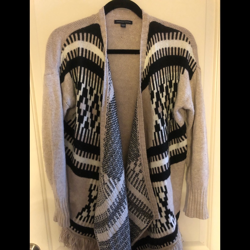 American Eagle Aztec Fringe Cardigan EUC